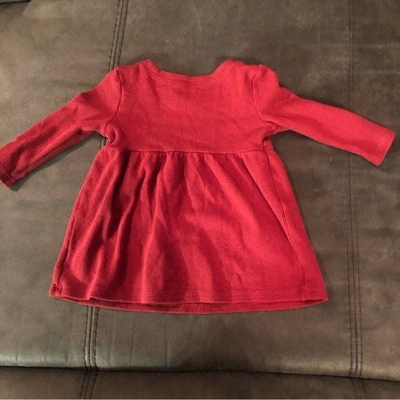 Red Long Sleeve Old Navy Dress Size 12-18 Months - Picture 3 of 5